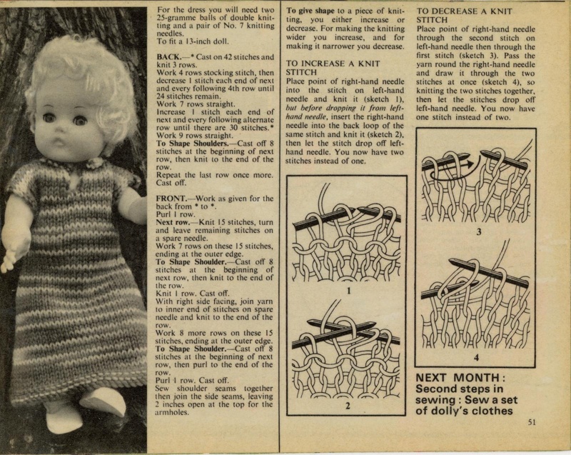 Magazine cutting (page 51): Doll's Dress; c.1960s-70s; GWL-2022-135-32