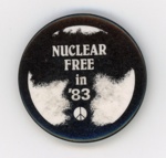 GWL-2015-112-7: Badge: Nuclear Free in '83; CND; 1983 GWL-2015-112-7: Badge: Nuclear Free in '83; CND; 1983