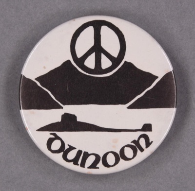 Badge: CND ~ Dunoon; c.1980s; GWL-2014-3-3