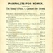 Back cover listing Pamphlets for Women: The Commons Debate on Woman Suffrage; The Women's Press; 1908; GWL-2022-59-4