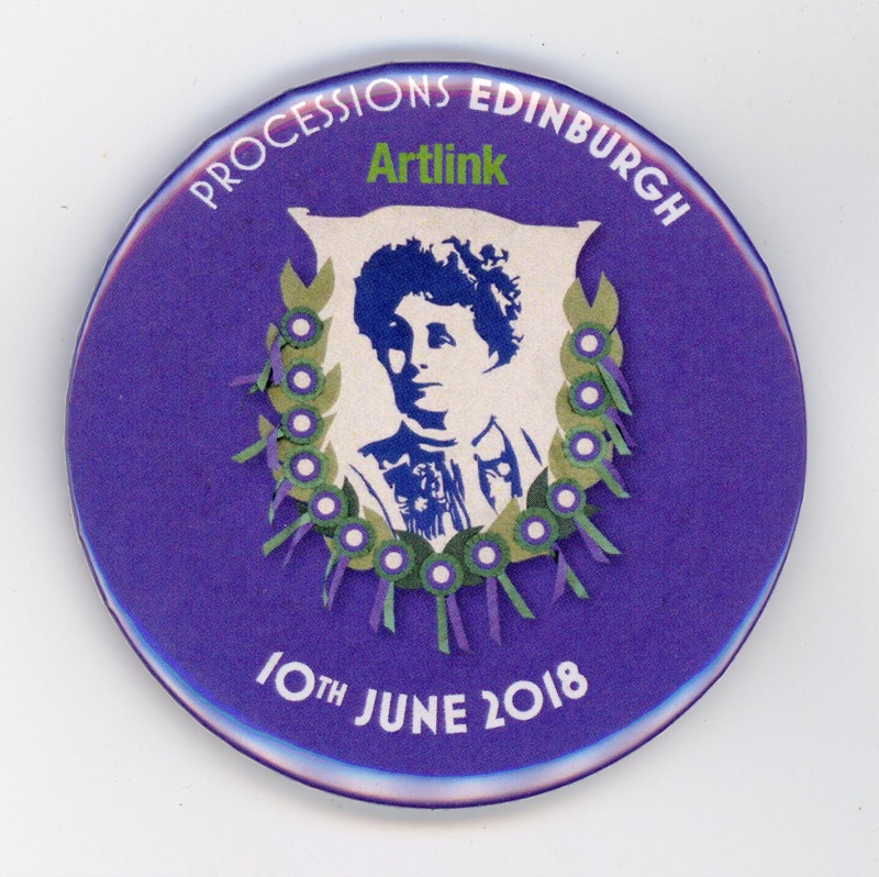 Badge: Processions Edinburgh; Artlink; 2018; GWL-2019-30-1