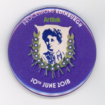 Badge: Processions Edinburgh; Artlink; 2018; GWL-2019-30-1