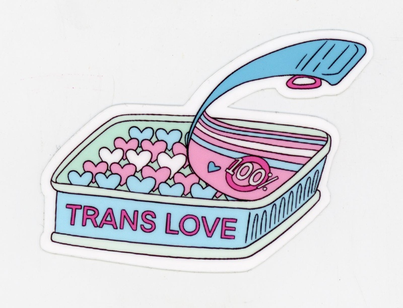 Sticker: 100% Trans Love; c.2023; GWL-2023-126-2