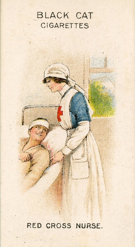Cigarette card (front): Red Cross Nurse; Carreras Ltd; 1916; GWL-2017-84-4