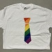 T-shirt front: Rainbow tie; Time for Inclusive Education (TIE); c.2015-25; GWL-2025-133-5 T-shirt front: Rainbow tie; Time for Inclusive Education (TIE); c.2015-25; GWL-2025-133-5