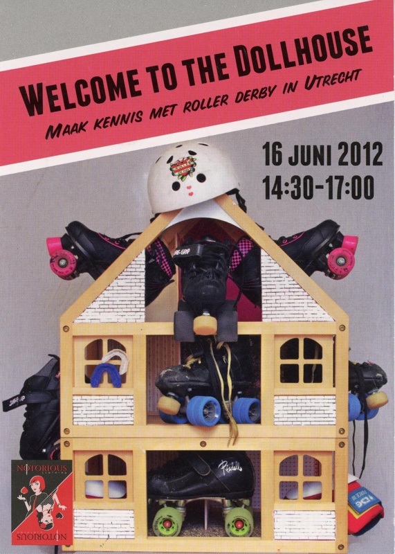 Flyer (front): Welcome to the Dollhouse; Dom City Roller Derby; June 2012; GWL-2015-131-45