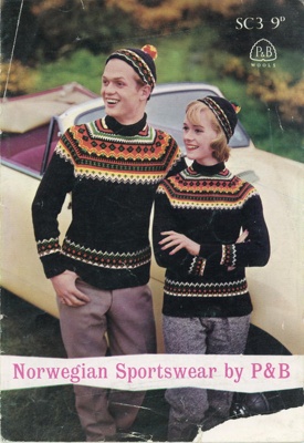 Knitting pattern (front): Norwegian Sportwear by P&B; P&B Wools SC3; c.1950-60s; GWL-2022-126-3