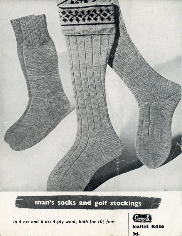 Knitting pattern: Greenock Leaflet B456: Man's Socks and Golf Stockings; Fleming, Reid & Co Ltd; GWL-2016-159-15