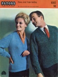 Knitting pattern: V-Neck Raglan Sweaters; Patons Publications No. 9302; 1960s; GWL-2015-44-8