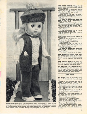 Knitting pattern: A Well Dressed Doll; Woman's Weekly; c.1970s; GWL-2016-95-118