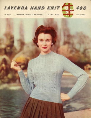 Knitting pattern: Lady’s Jumper; Lister Lavenda Hand Knit No. 486; GWL-2015-34-68