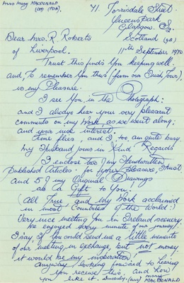 Handwritten Letter; MacDonald, Mary H.S. (nee Gossman); 1970; GWL-2022-112-8