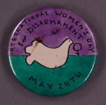 Badge: IWD for Disarmament; Campaign for Nuclear Disarmament; 1983; GWL-2015-111-60