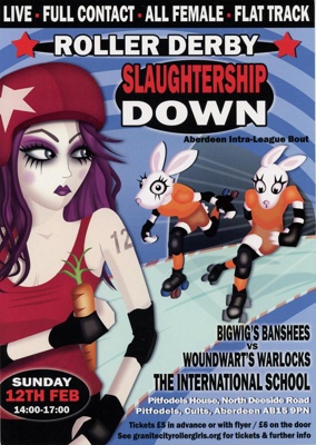 Poster: Slaughtership Down; Granite City Roller Derby; Feb 2012; GWL-2015-131-20