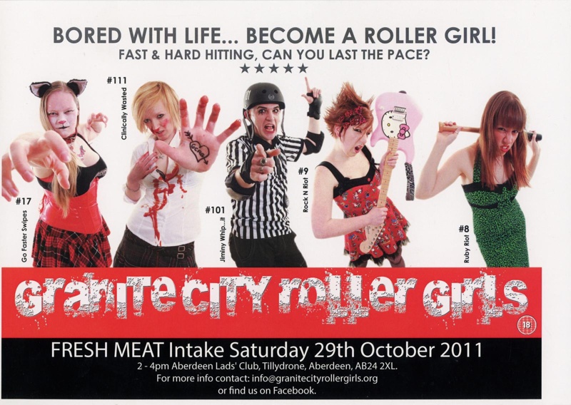 Poster: Fresh Meat Intake; Granite City Roller Derby; Oct 2011; GWL-2015-131-2