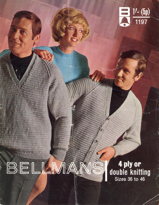 Knitting patterns: Cardigan and Sweaters; Bellmans Scotch Wool No. 1197; c.1970; GWL-2015-94-49