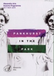 Programme cover: Pankhurst in the Park; Alexandra Arts; 2014; GWL-2015-32-3