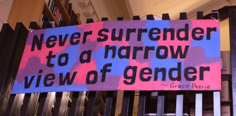 Banner: Never surrender to a narrow view of gender; 2023; GWL-2023-36-2