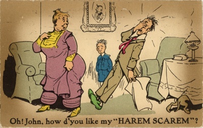 Postcard: How d'you like my HAREM SCAREM?; Valentine and Son; GWL-2022-26-5