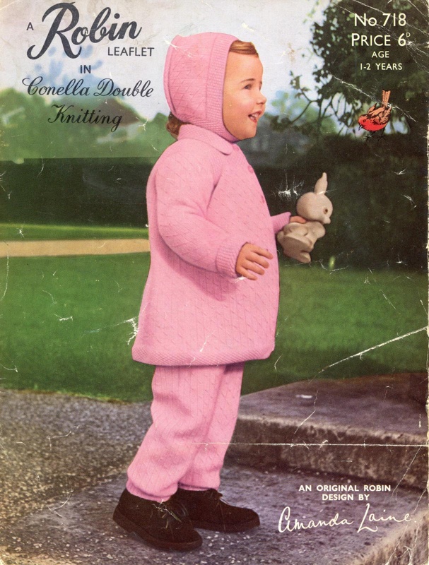 Knitting pattern: Girl's Walking-Out Set; Robin Leaflet No. 718; GWL-2014-59-35