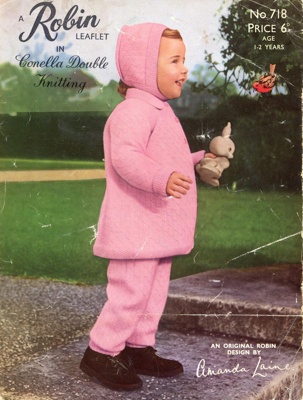 Knitting pattern: Girl's Walking-Out Set; Robin Leaflet No. 718; GWL-2014-59-35