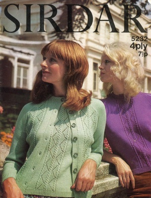 Knitting pattern: Raglan Twin Set; Sirdar Design No. 5232; c.1970s; GWL-2021-4-60