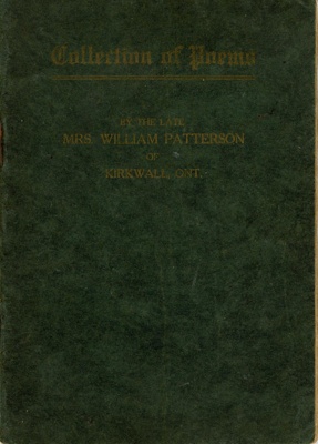 Front cover: Collection of Poems; Patterson, William (Mrs); 1905; GWL-2025-115-3