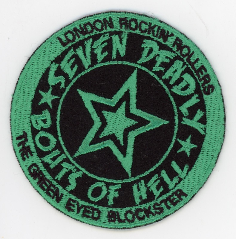 Patch: Green Eyed Blockster; London Rockin' Rollers; c.2011; GWL-2025-118-47 Patch: Green Eyed Blockster; London Rockin' Rollers; c.2011; GWL-2025-118-47