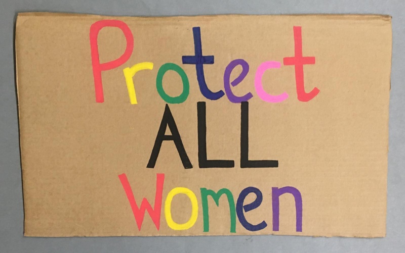Placard: Protect All Women; Glasgow Students for Choice; 2023; GWL-2023-55-14