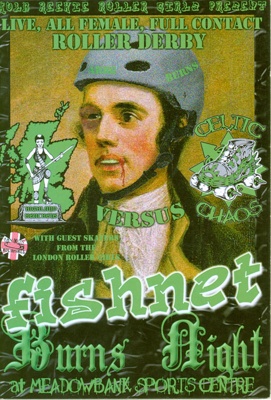 Cover of Roller Derby programme for "Fishnet Burns Night"