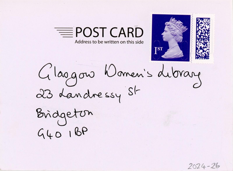 Postcard front: Trans Women Are Male; Anonymous; 2024; GWL-2024-26