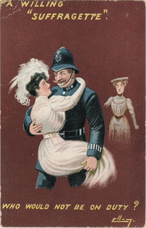 Postcard: A Willing "Suffragette"; c.1914; GWL-2024-5-6