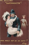 Postcard: A Willing "Suffragette"; c.1914; GWL-2024-5-6