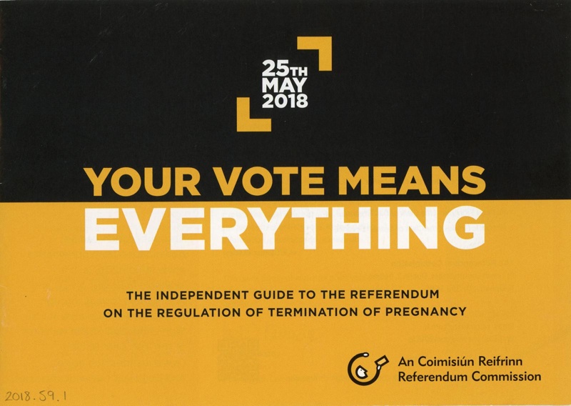 Booklet cover: Your Vote Means Everything; Referendum Commission; c.2018; GWL-2018-59-1