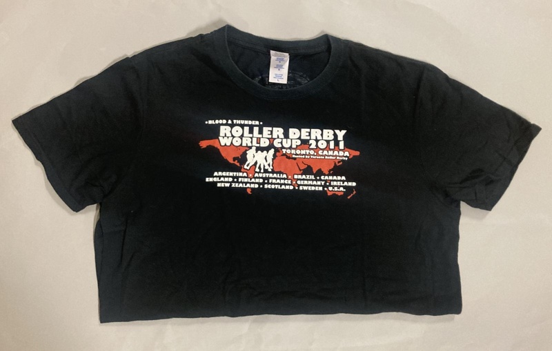 T-shirt front: Roller Derby World Cup; Toronto Roller Derby; 2011; GWL-2025-118-1