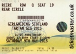 Ticket: Tartan Gig; Girlguiding Scotland; 2015; GWL-2018-69-16-1