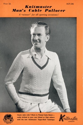 Knitting Pattern: Man's Cable Pullover; Knitmaster NCP.246; GWL-2016-159-17