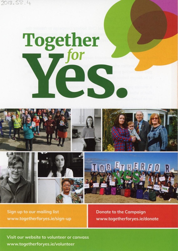 Flyer (front): Together for Yes; Together for Yes; c.2018; GWL-2018-58-4
