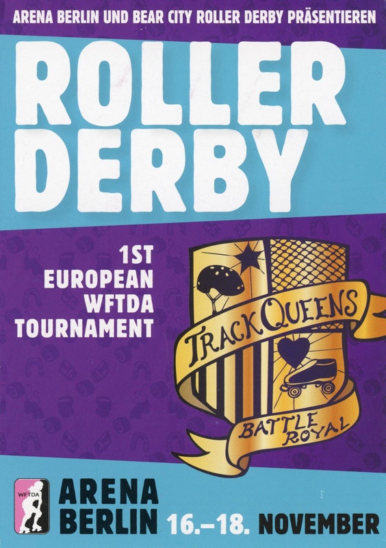 Flyer (front): 1st European WFTDA Tournament; Bear City Roller Derby; 2012; GWL-2020-36-8