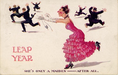 Postcard front: LEAP YEAR; Inter-Art Co; c.1912; GWL-2024-77-27