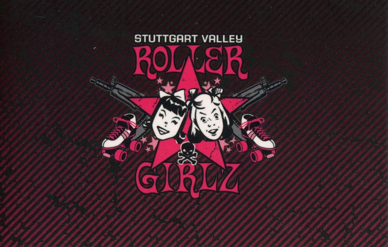 Business card front: Stuttgart Valley Roller Girlz; Stuttgart Valley Roller Derby; c.2010s; GWL-2025-118-50