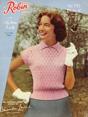 Knitting pattern: Lady’s Summer Jumpers; Robin Leaflet No. 795; GWL-2015-34-70