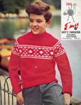 Knitting pattern: Boy's Sweater; Emu Wools No. 745; GWL-2015-34-54