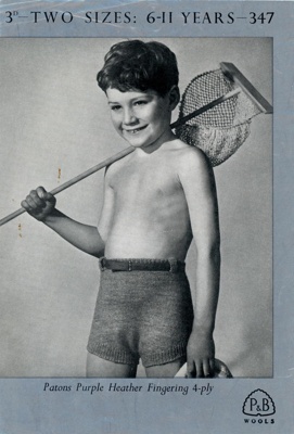 Knitting pattern: Bathing Trunks; Patons & Baldwins Wools No.347; GWL-2016-159-55