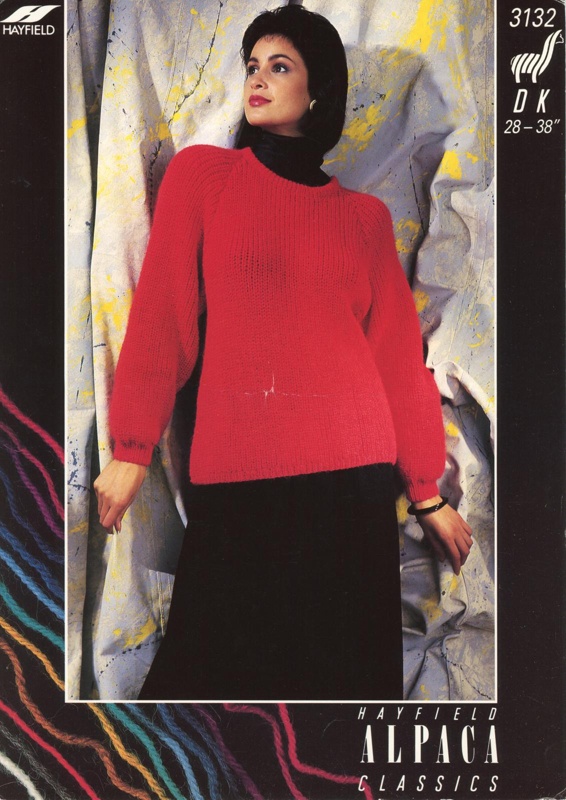 Knitting pattern: Woman's Sweater; Hayfield Alpaca Classics 3132; GWL-2021-4-10