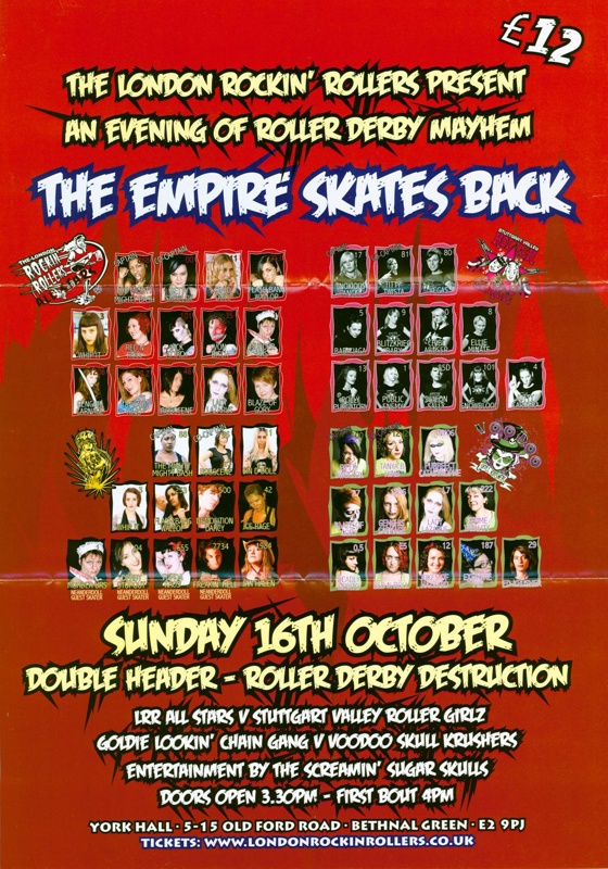 Roller Derby poster advertising "The Empire Skates Back", Oct 2011