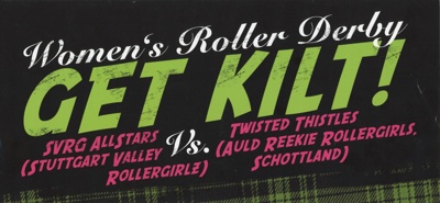 Programme front (top): Get Kilt!; Stuttgart Valley Roller Derby; June 2010; GWL-2019-91-7