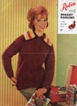 Knitting pattern: Sweater with Striped Collar; Robin Leaflet No. 1115; GWL-2015-34-84