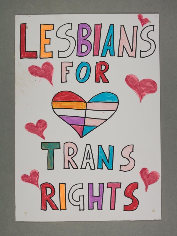 Placard: Lesbians for Trans Rights; 2023; GWL-2023-36-15