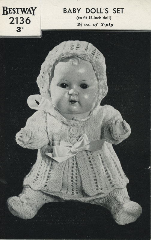 Knitting pattern: Baby Doll's Set; Bestway Leaflet No. 2136; GWL-2016-95-102